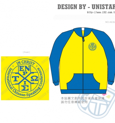 撞色,外套,金黃,亮藍,教會,LOGO