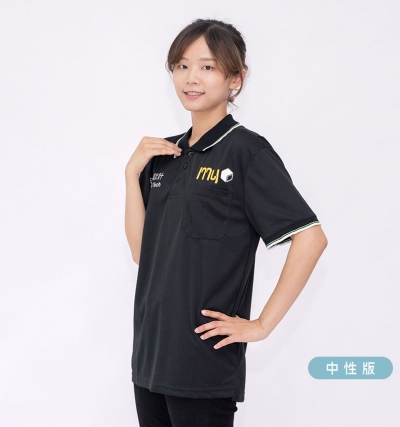 短袖POLO現貨, 排汗, 吸排,經濟領片配條吸排POLO衫#9393,三顆扣子,3顆扣,包領條,領片配條,配色款,下擺開衩前短後長,開衩,開叉,袖口束袖,束袖配條,口袋,有領子,運動,中性版