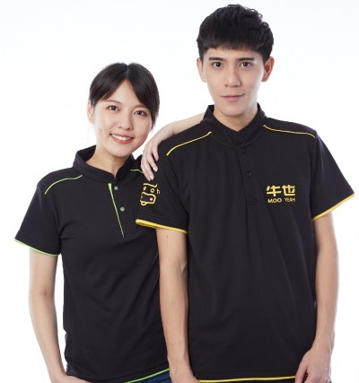 短P訂製50,短P訂製100,短P訂製200,短袖polo,訂製,2顆扣,二顆扣,排品,兩兩件,牛也,小立領,黑色