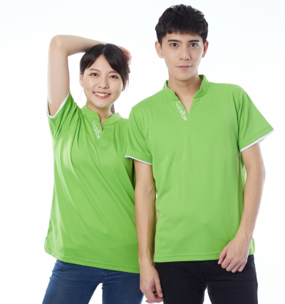 短P訂製50,短P訂製100,短P訂製200,短袖polo,訂製,y領,v領,小立領,假兩件,果綠色