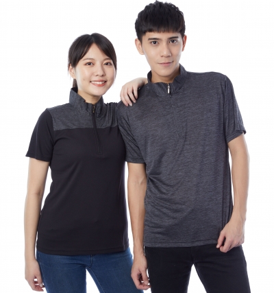 短P訂製50,短P訂製100,短P訂製200,短袖polo,訂製,拉鍊,立領,上身配色,上身跳色,黑色