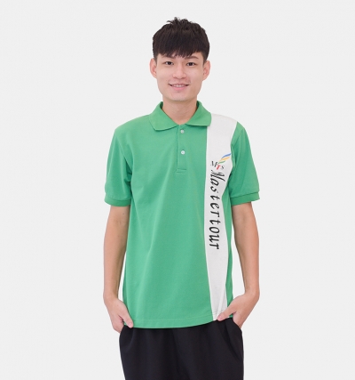 短P訂製100,短P訂製200,短袖polo,訂製,三顆扣,3顆扣,束袖,束口,中襟配色跳色,上身跳色,上身配色,康喬,紅色,隱藏式口袋,開衩,開叉