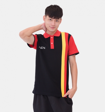 短P訂製100,短P訂製200,短袖polo,訂製,三顆扣,3顆扣,束袖,束口,中襟配色跳色,上身跳色,上身配色,康喬,紅色,隱藏式口袋,開衩,開叉