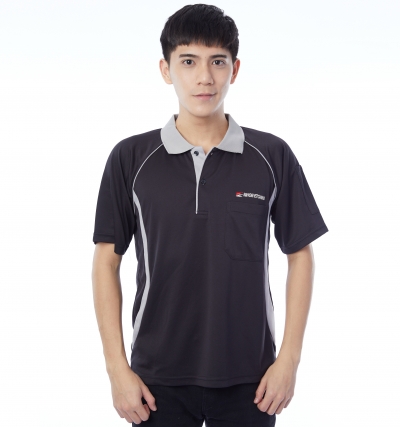 短P束袖,斜肩,透氣網布,束袖,配條,二顆扣,2顆扣,造型扣,口袋,短P訂製100,短P訂製200,短袖polo,訂製