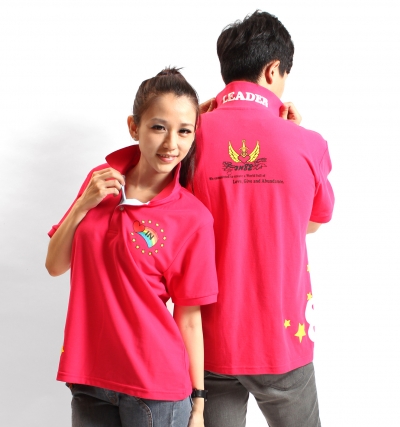 短P訂製50,短P訂製100,短P訂製200,立領,門襟配色,領片印刷,AB片,短袖polo,訂製,UP0100506,領子印刷,領片印刷,桃紅色,透明扣,領片印字