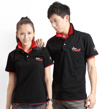 短P訂製50,短P訂製100,短P訂製200,短袖polo,訂製,UP0101717,黑色,雙領,領片換色,領片調色,2顆扣,二顆扣,透明扣