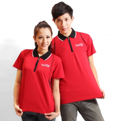 UP0101919,紅色,短P訂製100,短P訂製200,短袖polo,訂製,排品,出芽,短P側身,側身拼接,三角拼接,拉鍊加蓋,包蓋